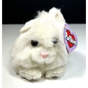 Puffkins Paws Swibco Fluffy White Kitty Cat Beanie 5'' With Original Tag 1997